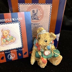 Enesco‎ "Popsey" Bear With Ribbon Figurine Pennywhistle Lane 655376 Vintage 1994